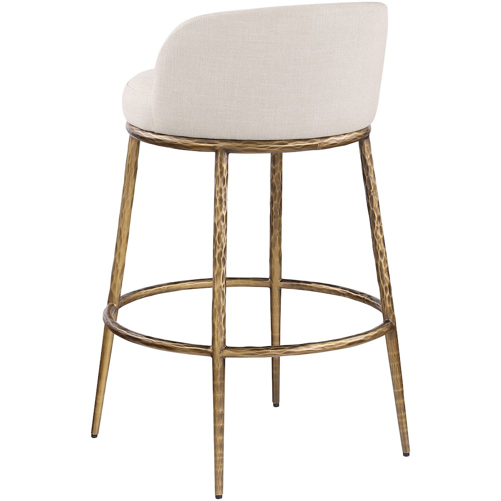 Ferro Beige Performance Fabric Upholstered Bar Stool