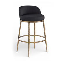 Ferro Black Performance Fabric Upholstered Bar Stool