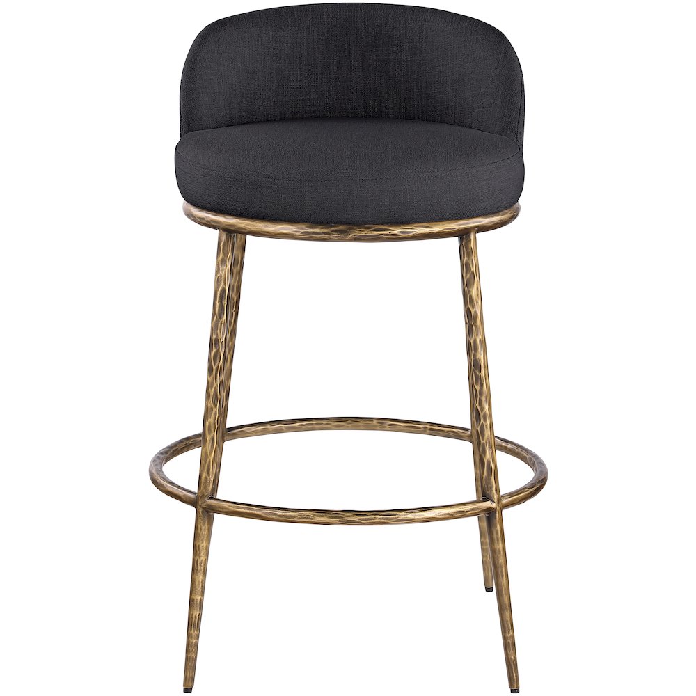 Ferro Black Performance Fabric Upholstered Bar Stool