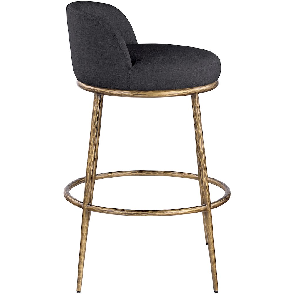 Ferro Black Performance Fabric Upholstered Bar Stool