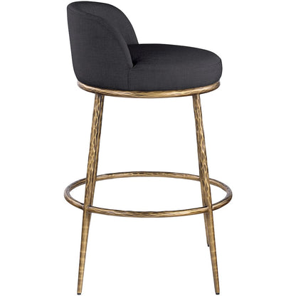 Ferro Black Performance Fabric Upholstered Bar Stool