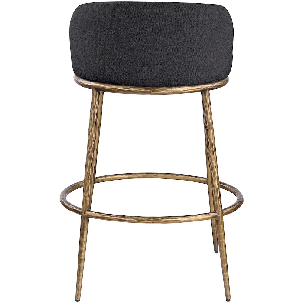 Ferro Black Performance Fabric Upholstered Bar Stool