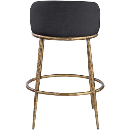 Ferro Black Performance Fabric Upholstered Bar Stool