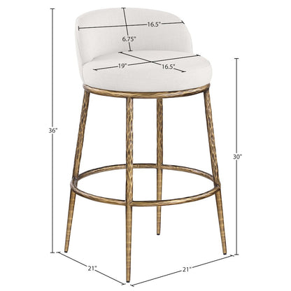 Ferro Cream Performance Fabric Upholstered Bar Stool