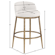 Ferro Cream Performance Fabric Upholstered Bar Stool