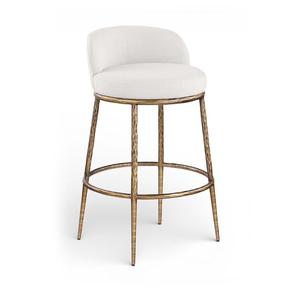 Ferro Cream Performance Fabric Upholstered Bar Stool