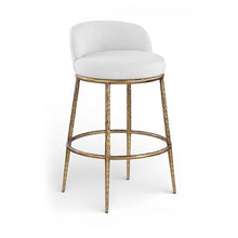 Ferro White Performance Fabric Upholstered Bar Stool