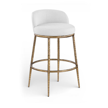 Ferro White Performance Fabric Upholstered Bar Stool