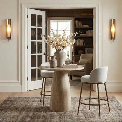 Ferro White Performance Fabric Upholstered Bar Stool
