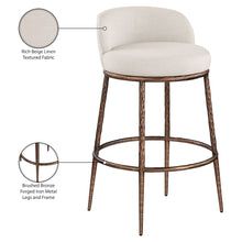 Ferro Beige Performance Fabric Upholstered Bar Stool