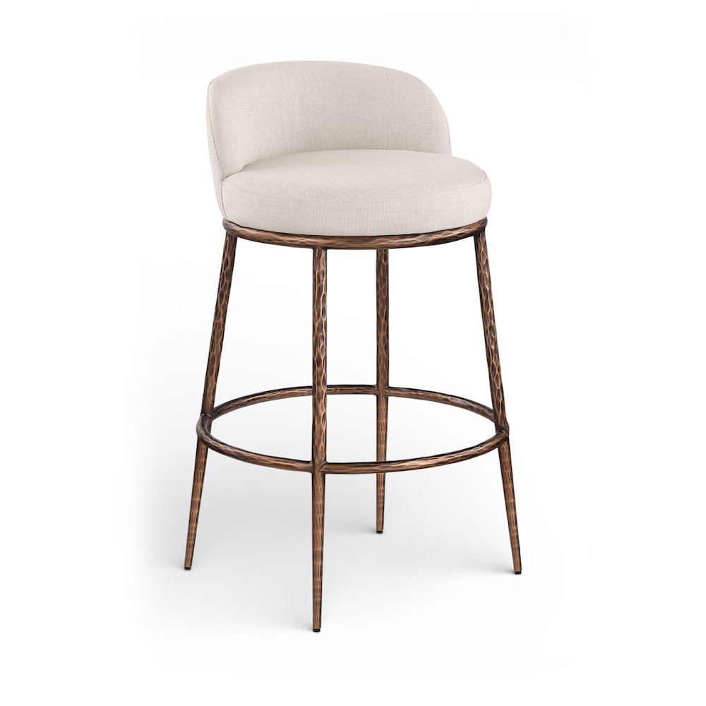 Ferro Beige Performance Fabric Upholstered Bar Stool