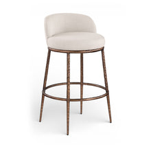 Ferro Beige Performance Fabric Upholstered Bar Stool
