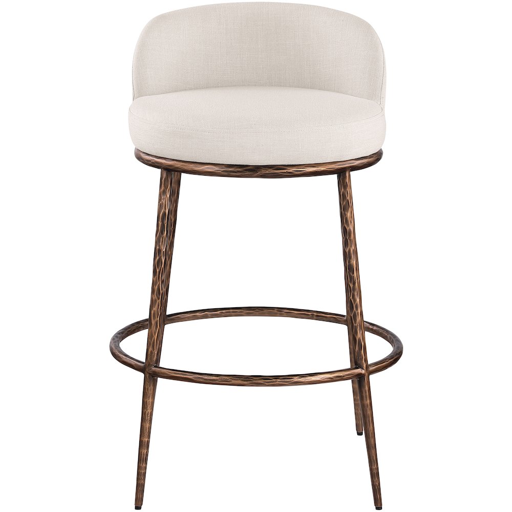 Ferro Beige Performance Fabric Upholstered Bar Stool
