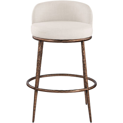 Ferro Beige Performance Fabric Upholstered Bar Stool