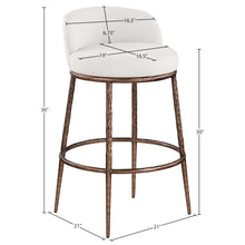 Ferro Cream Performance Fabric Upholstered Bar Stool