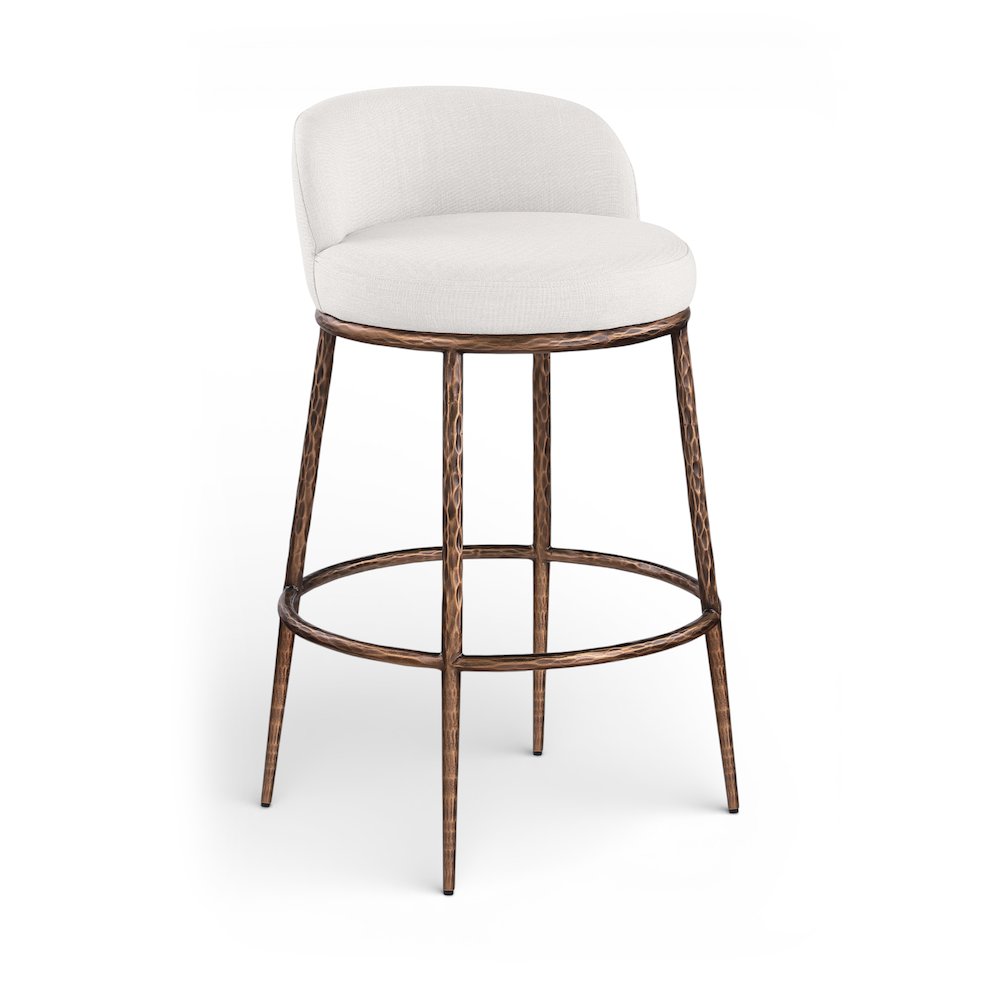Ferro Cream Performance Fabric Upholstered Bar Stool