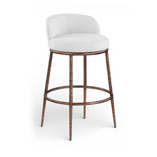 Ferro White Performance Fabric Upholstered Bar Stool