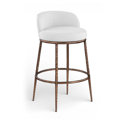 Ferro White Performance Fabric Upholstered Bar Stool