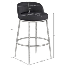 Ferro Black Performance Fabric Upholstered Bar Stool