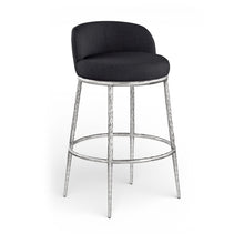 Ferro Black Performance Fabric Upholstered Bar Stool