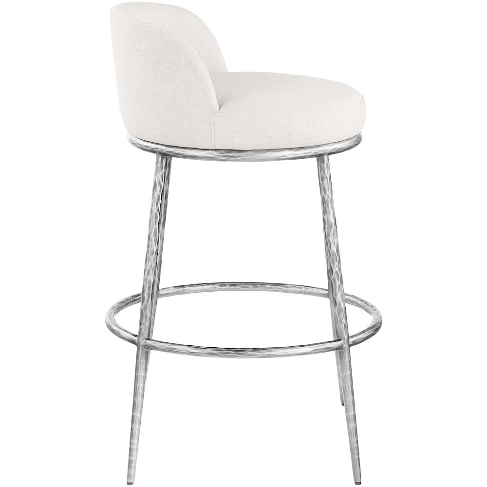 Ferro Cream Performance Fabric Upholstered Bar Stool