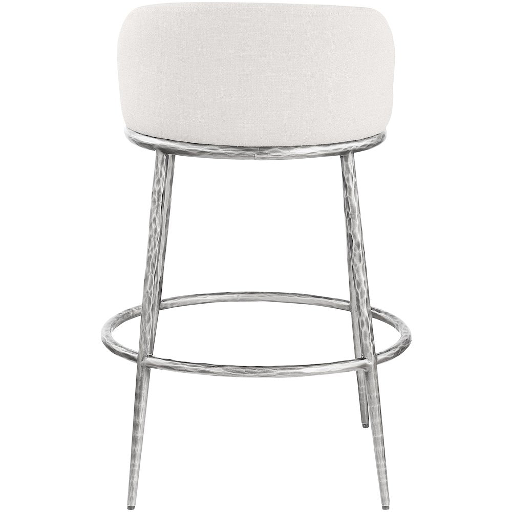 Ferro Cream Performance Fabric Upholstered Bar Stool