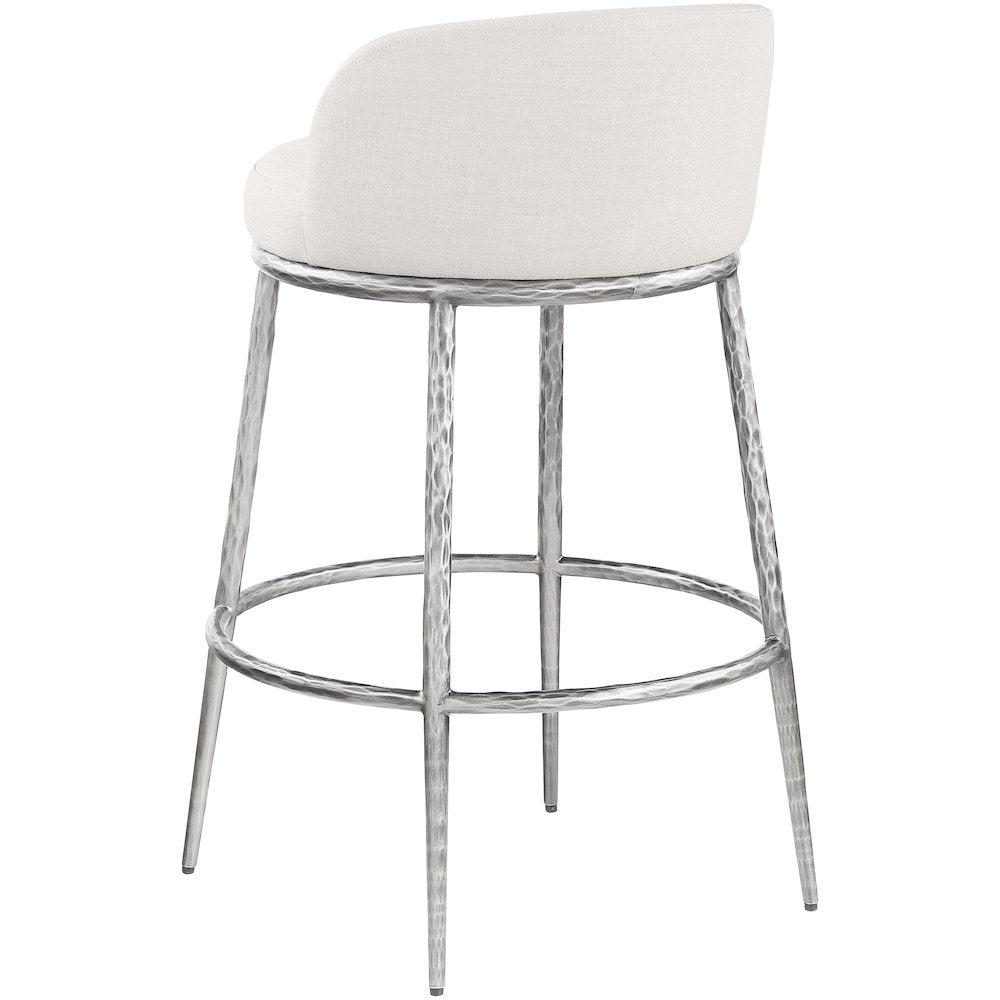 Ferro Cream Performance Fabric Upholstered Bar Stool