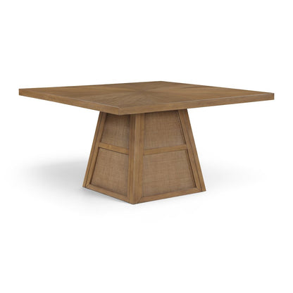 Fenwick 54.25" Brown Cane, Oak Veneer And Solid Wood Dining Table