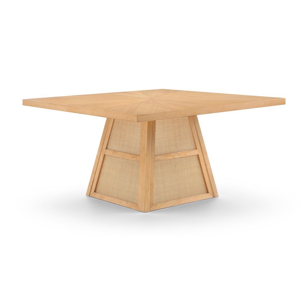 Fenwick 54.25" Natural Cane, Oak Veneer And Solid Wood Dining Table