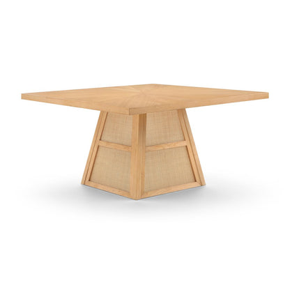 Fenwick 54.25" Natural Cane, Oak Veneer And Solid Wood Dining Table