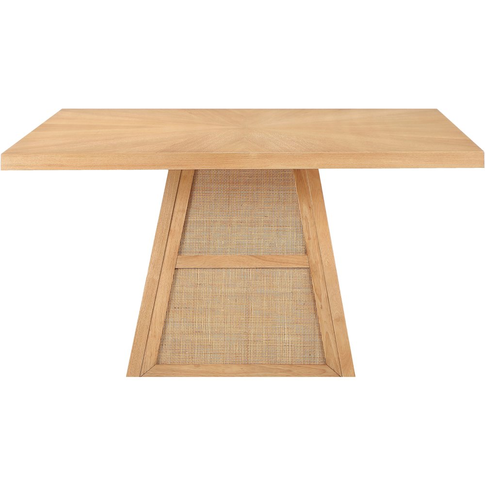 Fenwick 54.25" Natural Cane, Oak Veneer And Solid Wood Dining Table