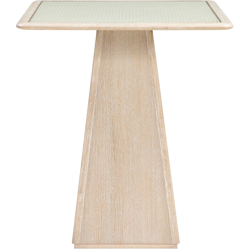 Atrium Natural Glass And Cane Top With Solid Wood Base Bar Height Table