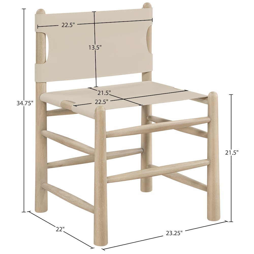Santos Beige Vegan Leather Upholstered Dining Chair, Set of 2