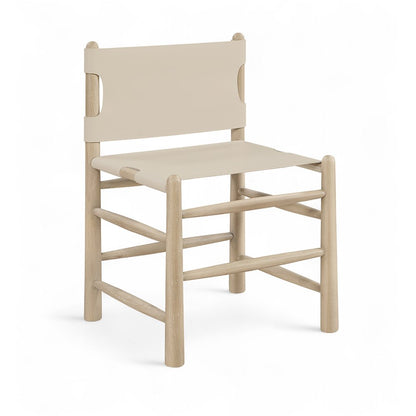 Santos Beige Vegan Leather Upholstered Dining Chair, Set of 2