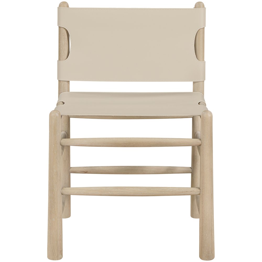 Santos Beige Vegan Leather Upholstered Dining Chair, Set of 2