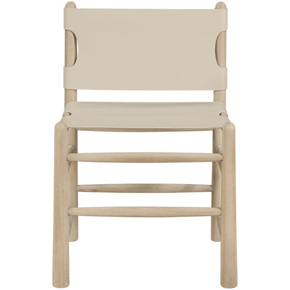 Santos Beige Vegan Leather Upholstered Dining Chair, Set of 2