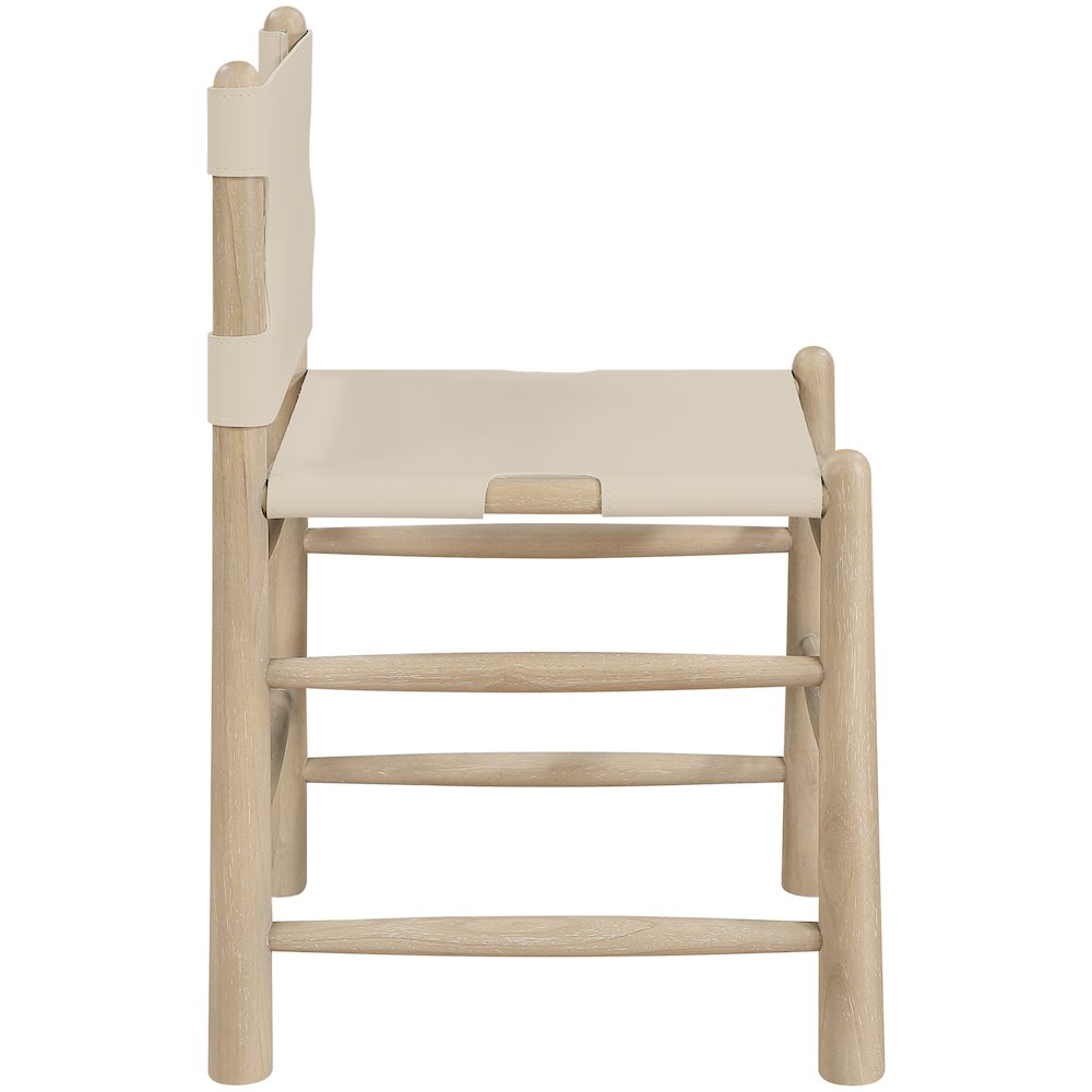 Santos Beige Vegan Leather Upholstered Dining Chair, Set of 2