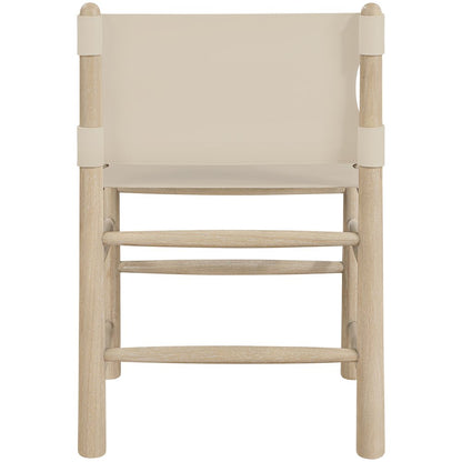 Santos Beige Vegan Leather Upholstered Dining Chair, Set of 2