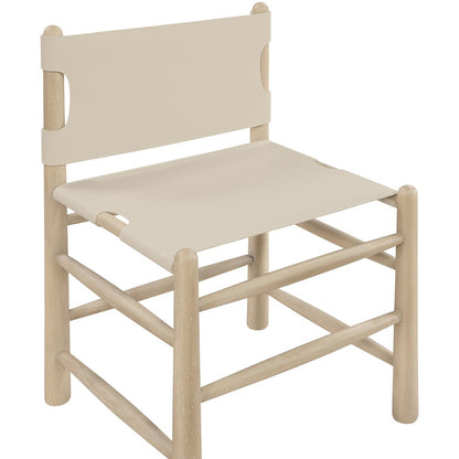 Santos Beige Vegan Leather Upholstered Dining Chair, Set of 2