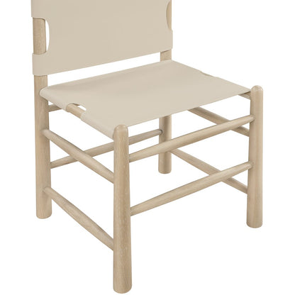 Santos Beige Vegan Leather Upholstered Dining Chair, Set of 2