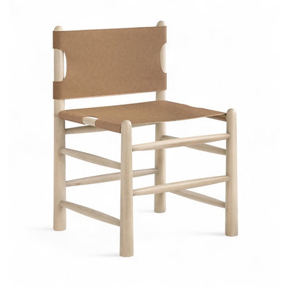 Santos Brown Vegan Leather Upholstered Dining Chair, Set of 2