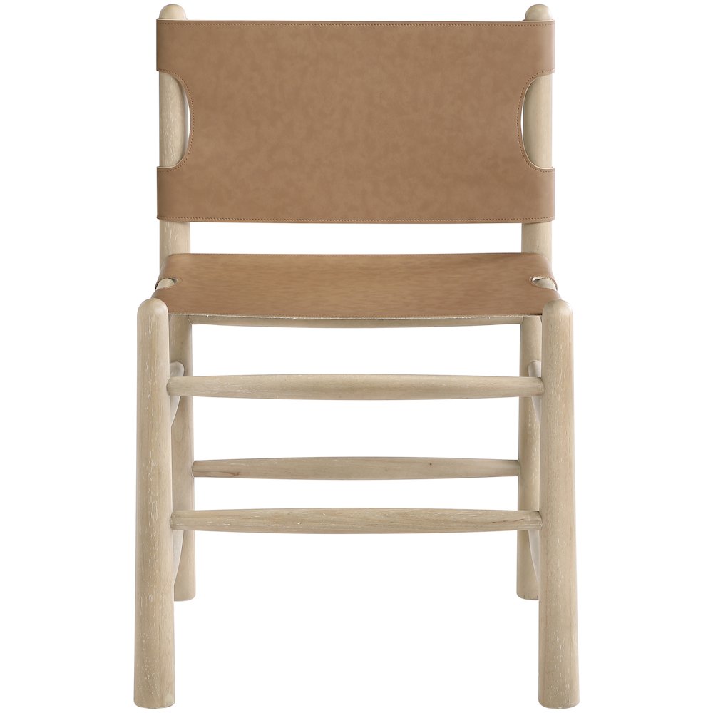 Santos Brown Vegan Leather Upholstered Dining Chair, Set of 2