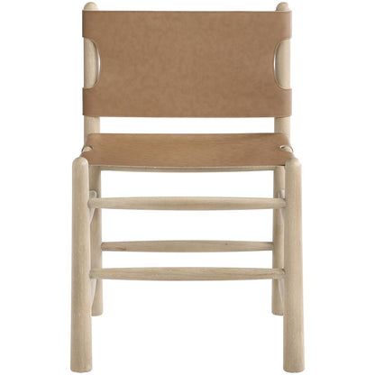 Santos Brown Vegan Leather Upholstered Dining Chair, Set of 2