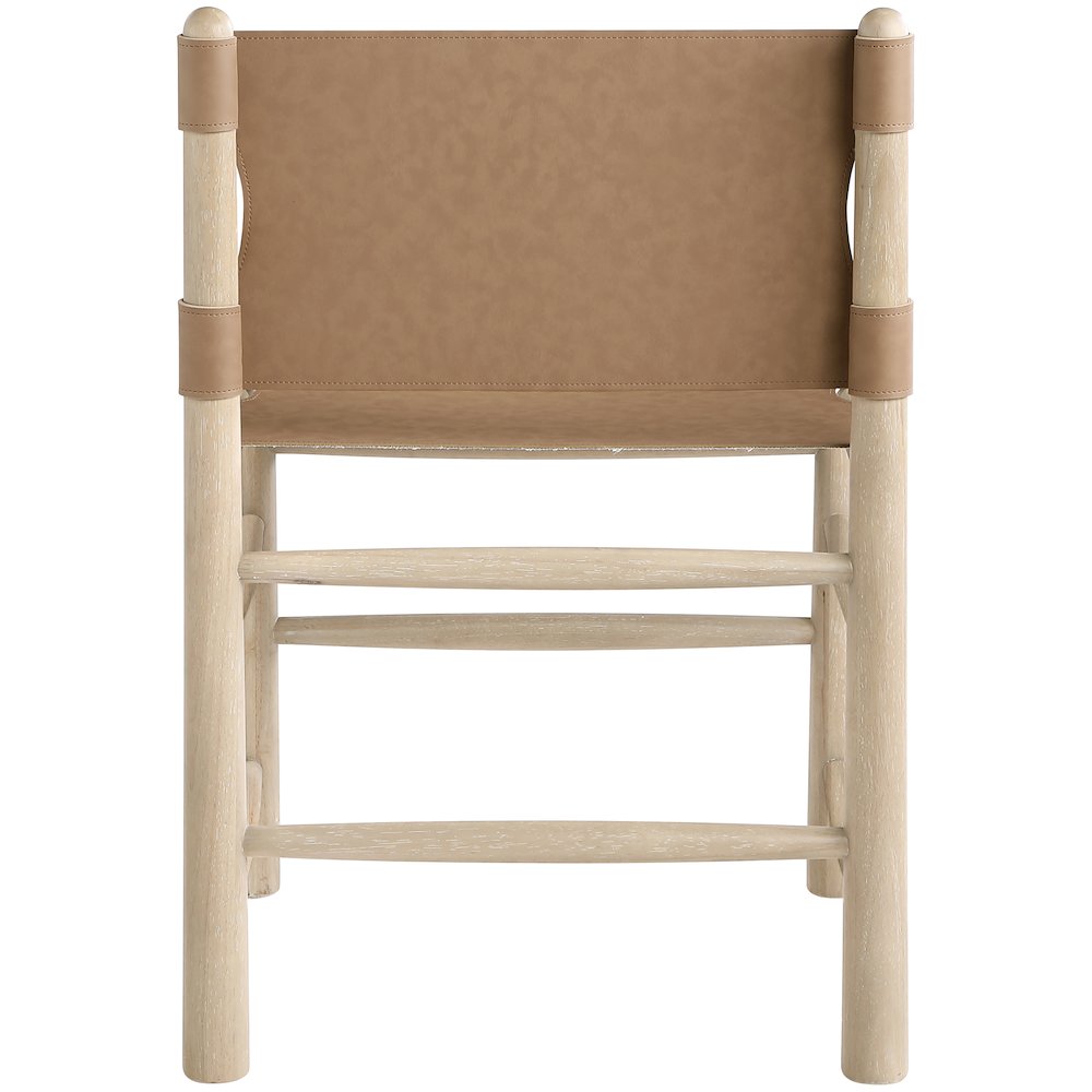 Santos Brown Vegan Leather Upholstered Dining Chair, Set of 2