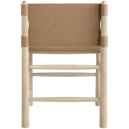 Santos Brown Vegan Leather Upholstered Dining Chair, Set of 2