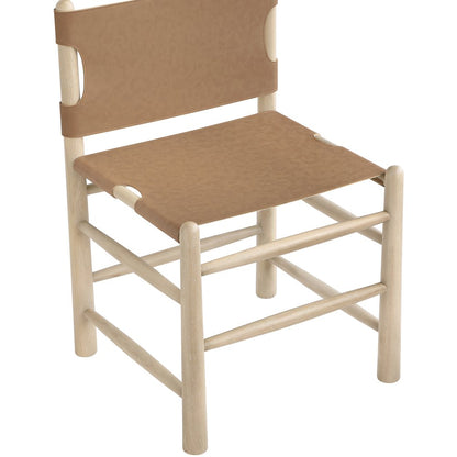 Santos Brown Vegan Leather Upholstered Dining Chair, Set of 2