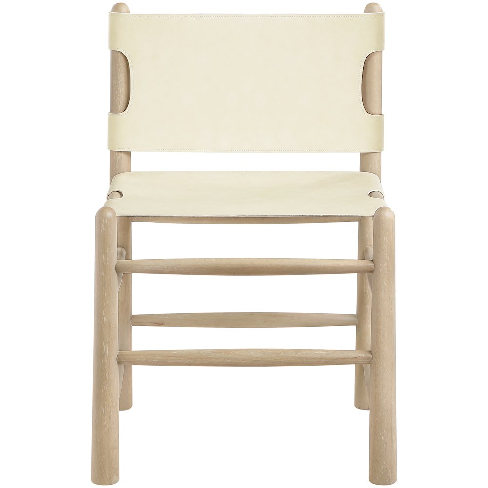 Santos Cream Vegan Leather Upholstered Dining Chair, Set of 2