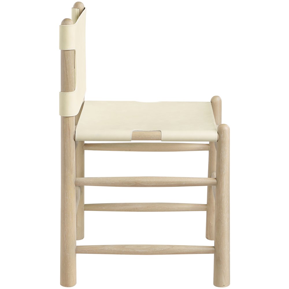 Santos Cream Vegan Leather Upholstered Dining Chair, Set of 2