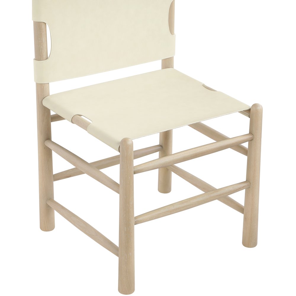 Santos Cream Vegan Leather Upholstered Dining Chair, Set of 2