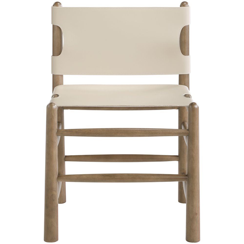 Santos Beige Vegan Leather Upholstered Dining Chair, Set of 2